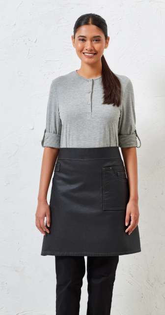 'Division' Waxed Look Denim Waist Apron