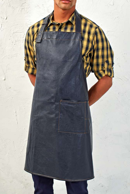 Faux Leather Bib Apron