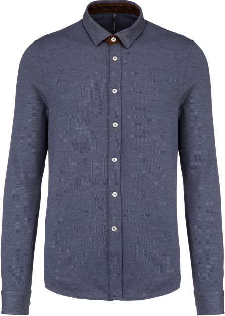 Long-Sleeved Jacquard Knit Shirt