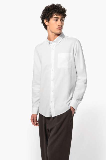 Long-Sleeved Washed Oxford Cotton Shirt