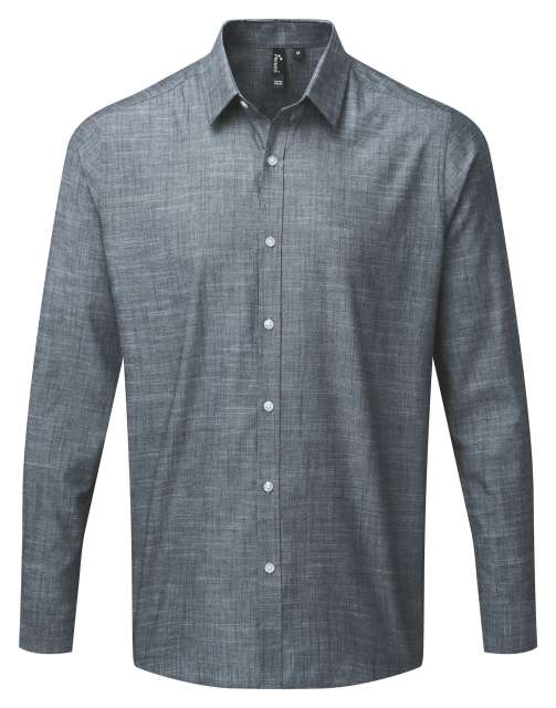 Men'S Cotton Slub Chambray Long Sleeve Shirt