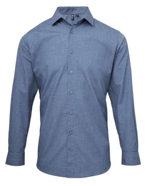 Men'S Cross-Dye Roll Sleeve Poplin Bar Shirt
