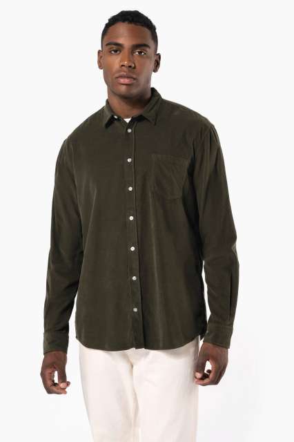 Men'S Long-Sleeved Corduroy Shirt