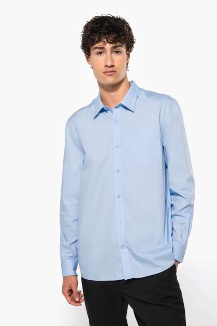 Men'S Long-Sleeved Cotton Poplin Shirt