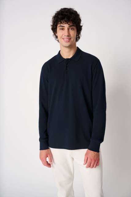 Men'S Pique Long-Sleeves Polo Shirt