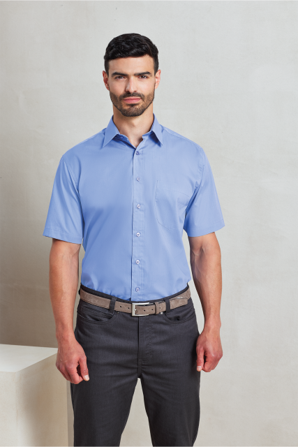 Men'S Short Sleeve Poplin Shirt