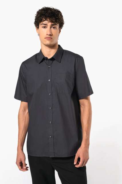 Men'S Short-Sleeved Cotton Poplin Shirt