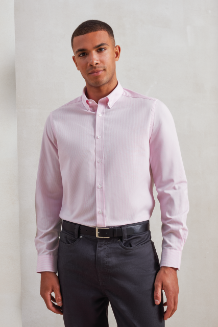 Men’S Cotton Rich Oxford Stripes Shirt