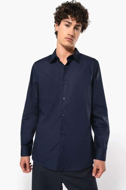 Men’S Long-Sleeved Cotton Poplin Shirt