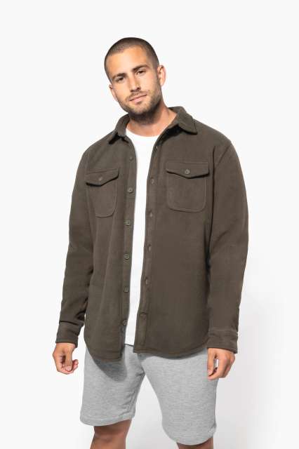 Sherpa-Lined Fleece Overshirt