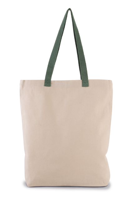 Shopper Bag With Gusset And Contrast Colour Handle