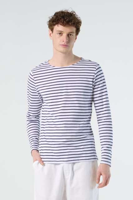 Sol'S Marine Men - Long Sleeve Striped T-Shirt