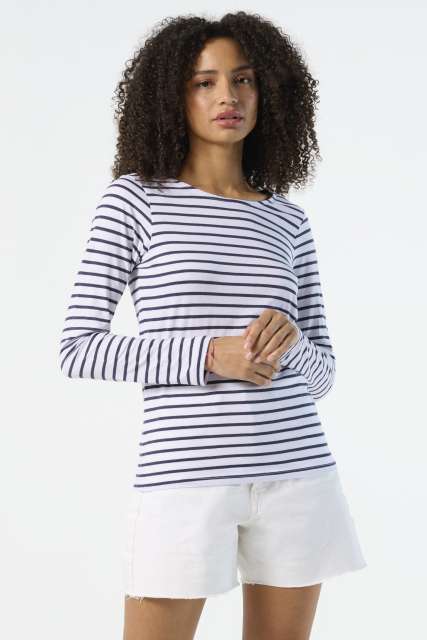 Sol'S Marine Women - Long Sleeve Striped T-Shirt