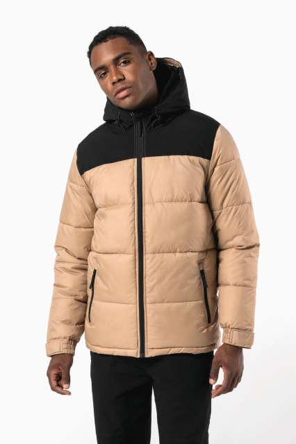 Unisex Bi-Tone Padded Jacket With Hood