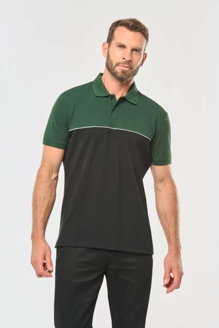 Unisex Eco-Friendly Two-Tone Short Sleeve Polo Shirt